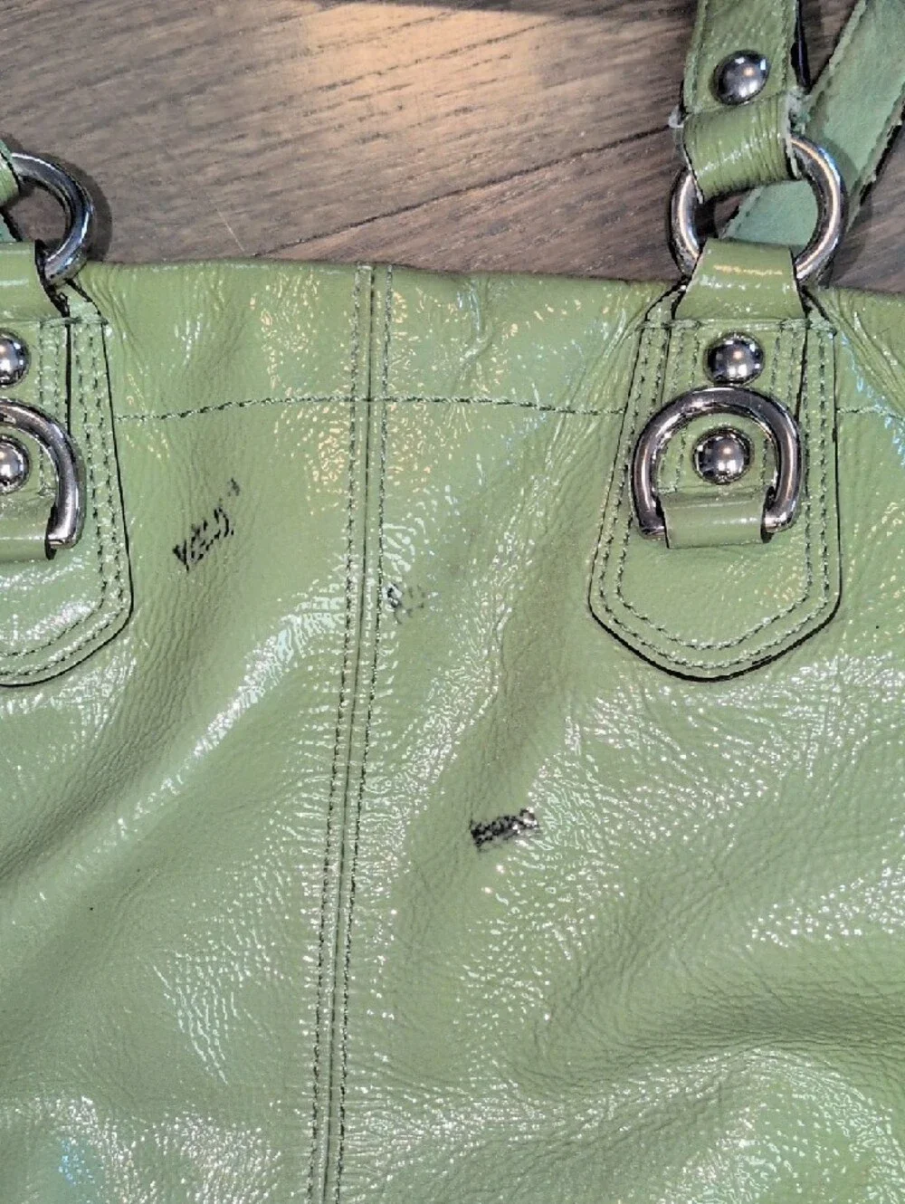 Coach Light Green Leather Shoulder Bag - Picture 4 of 12